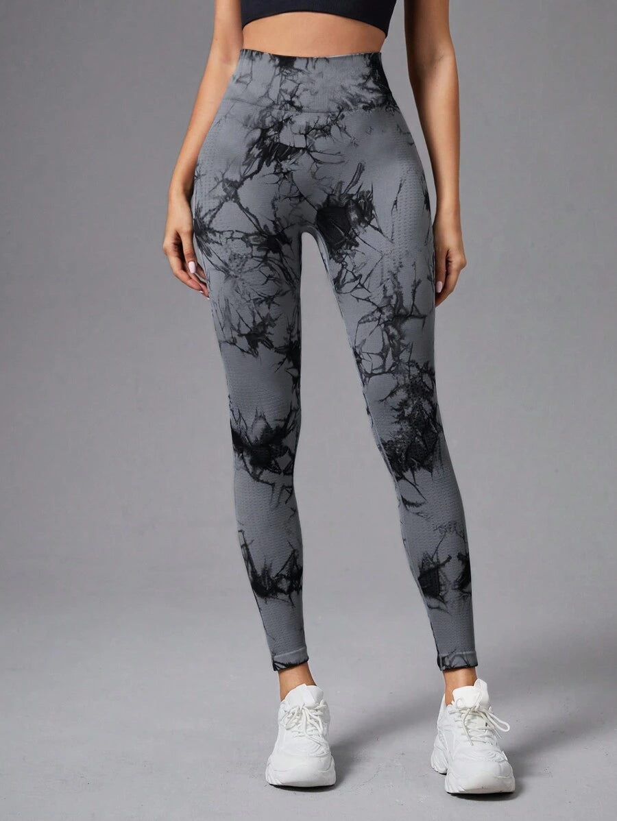 Grey and Black Tie & Dye Legging