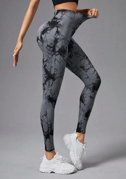 Grey and Black Tie & Dye Legging
