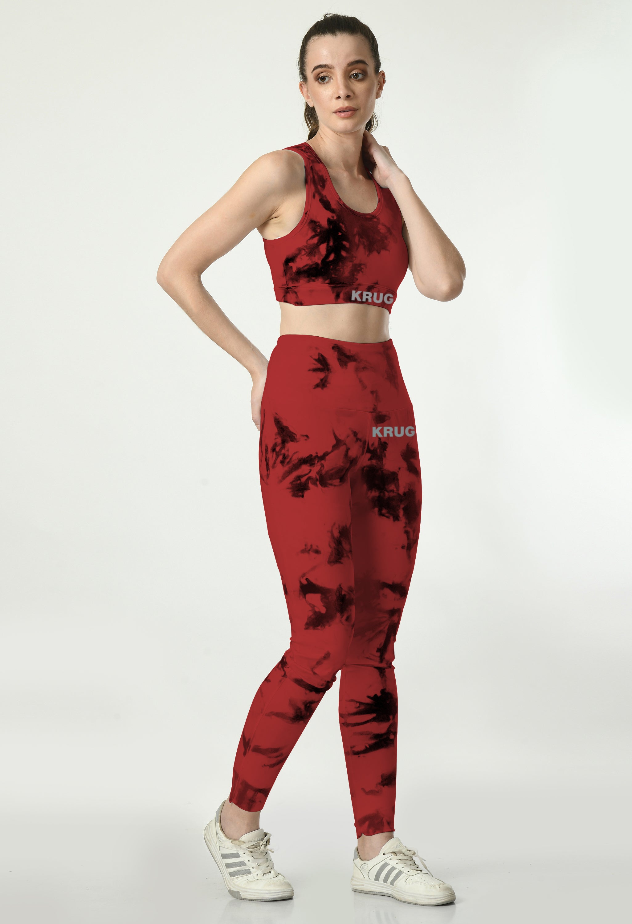 Crimson Noir Tie-Dye Set For Women
