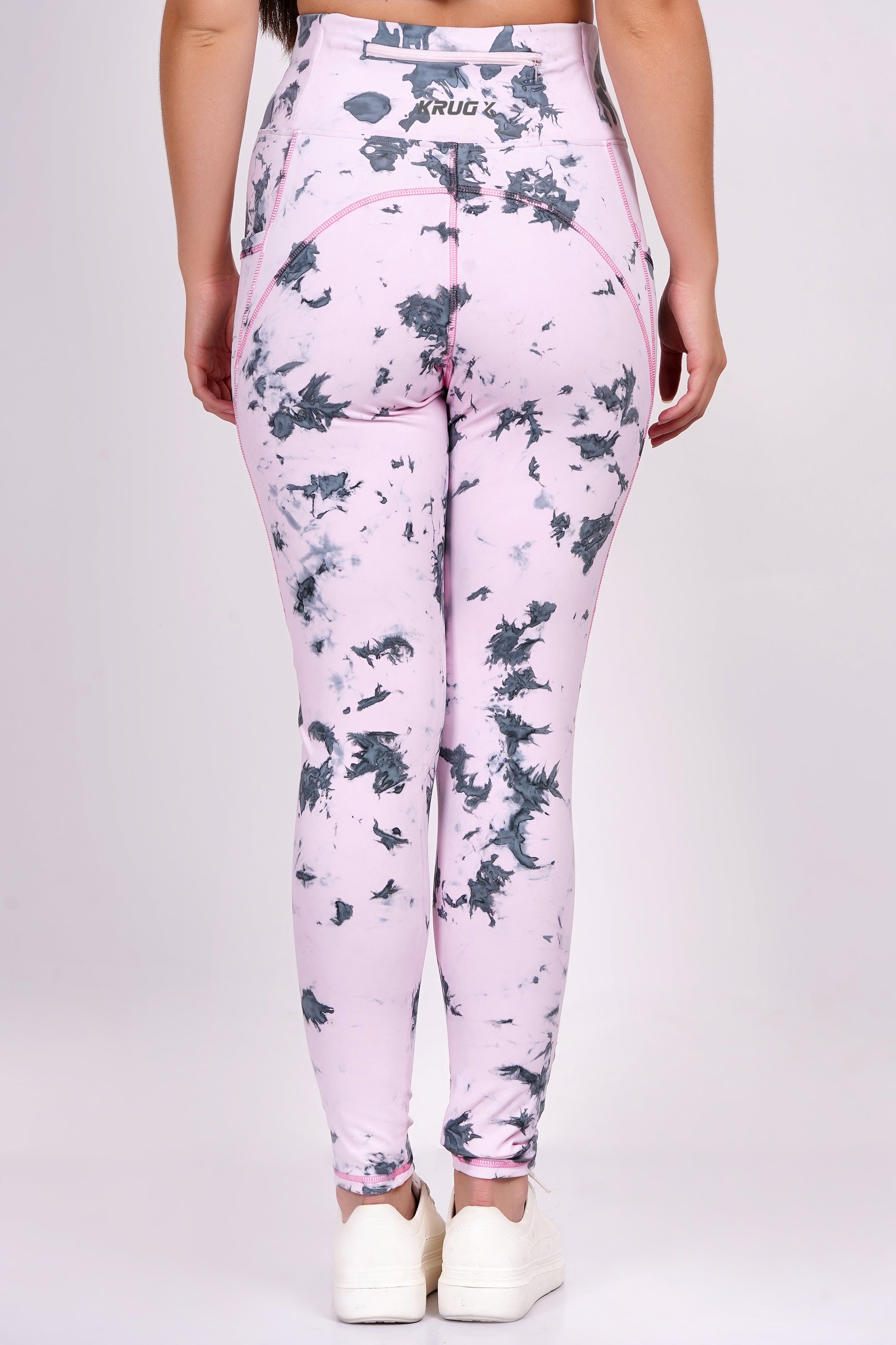 Blush Pink With Black Sports & Gym Bottom Wear For Women