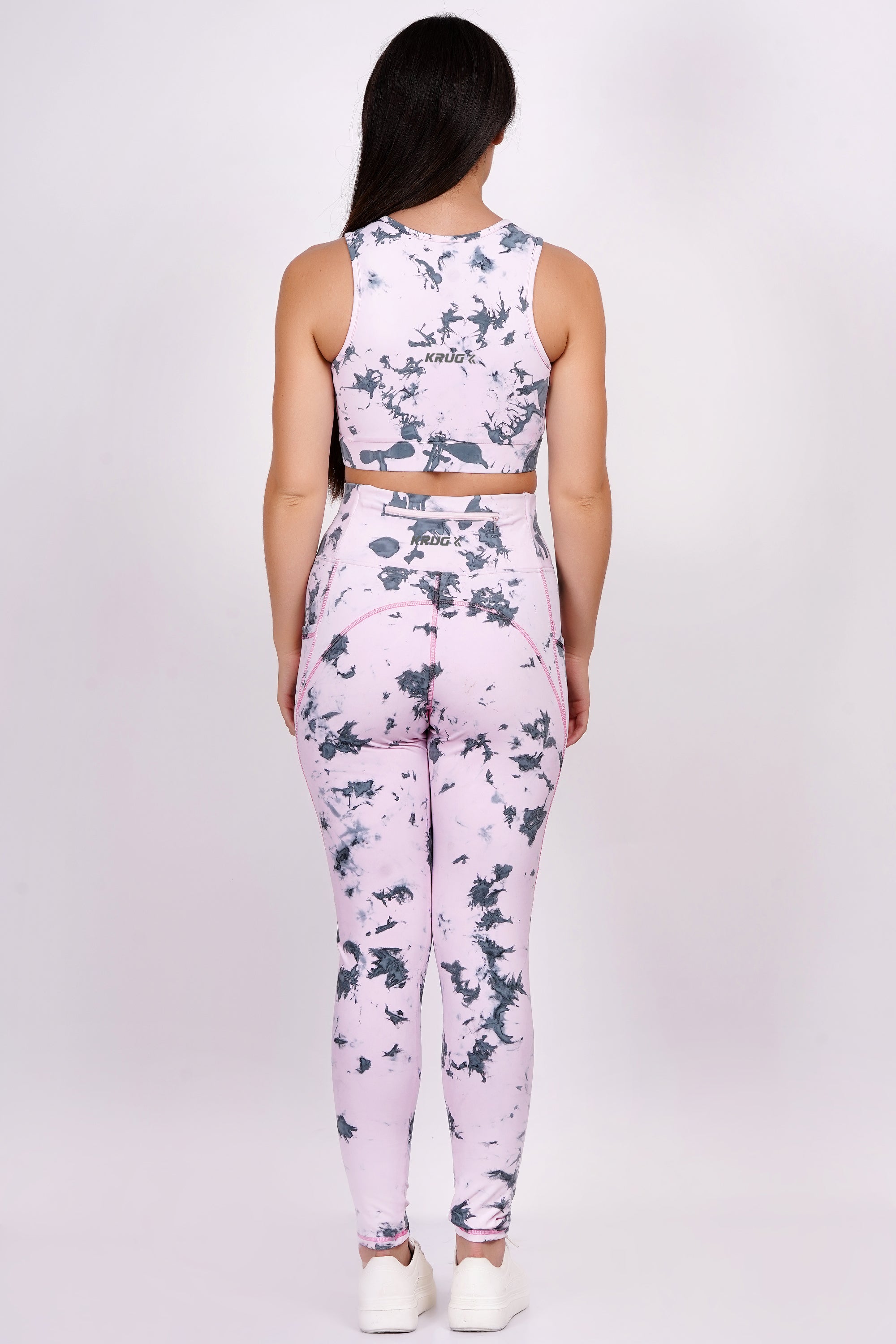 Blush Pink With Black Sports & Gym Co-Ord Set For Women