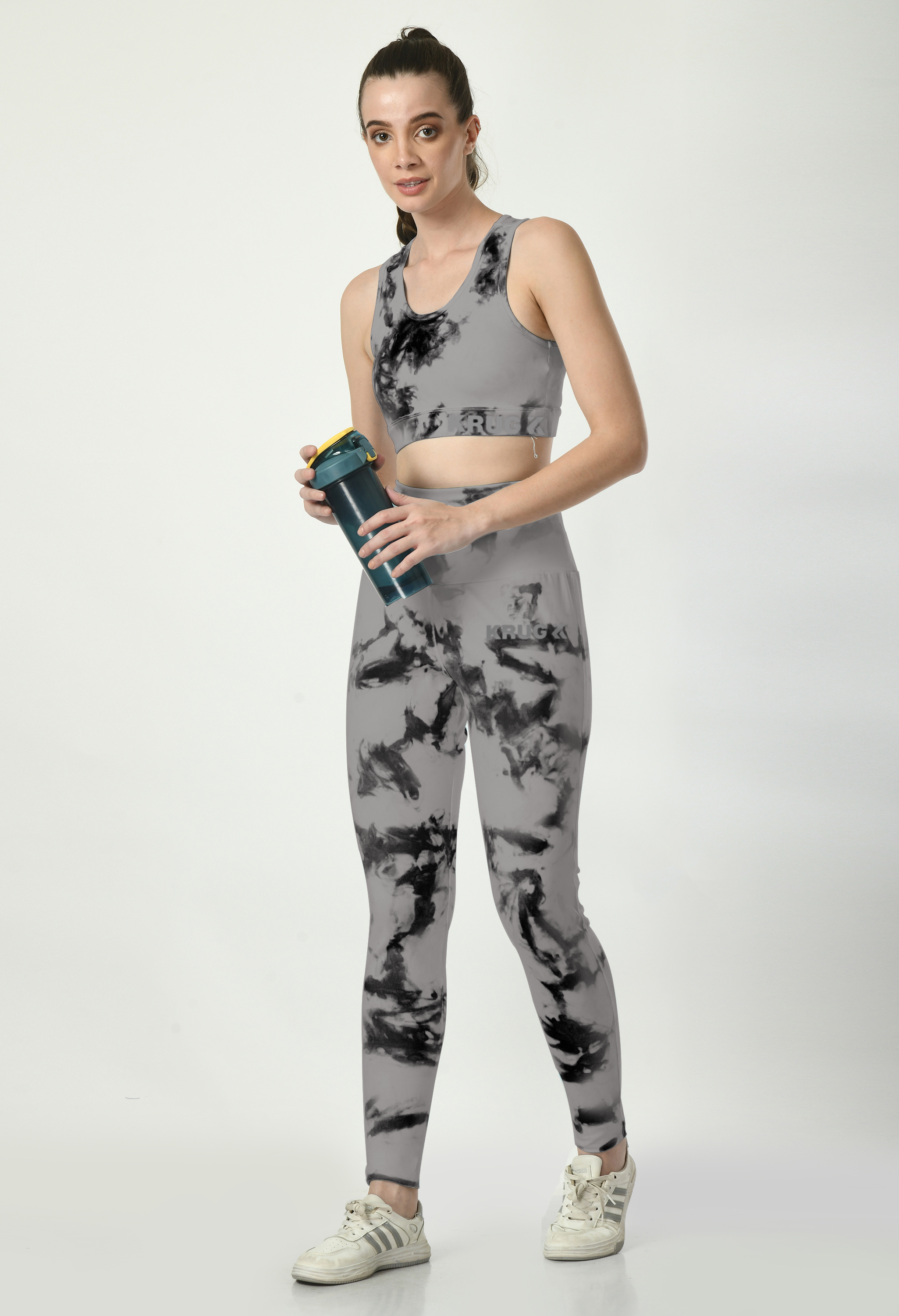 Smoke Grey Tie-Dye Set For Women