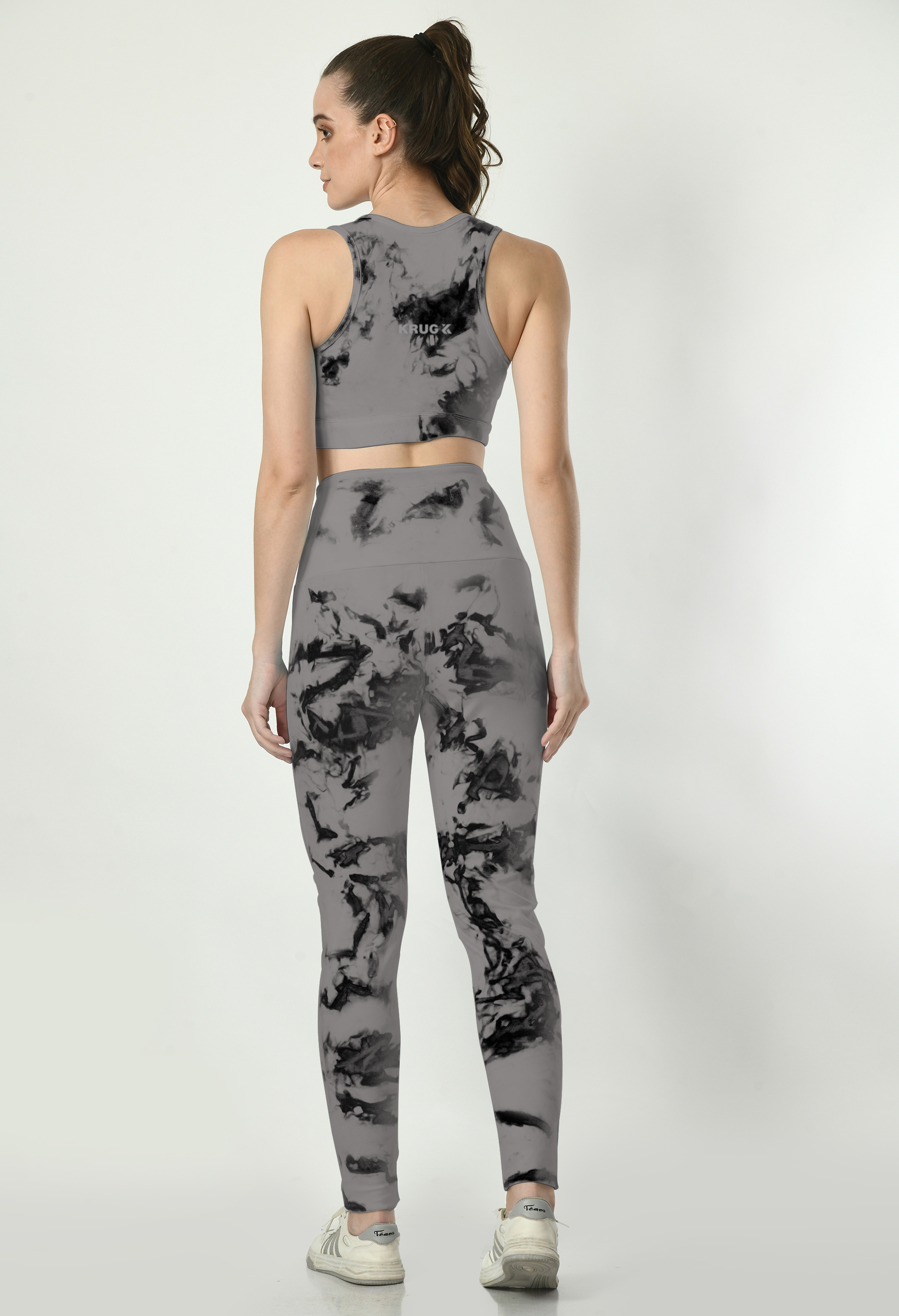 Smoke Grey Tie-Dye Set For Women