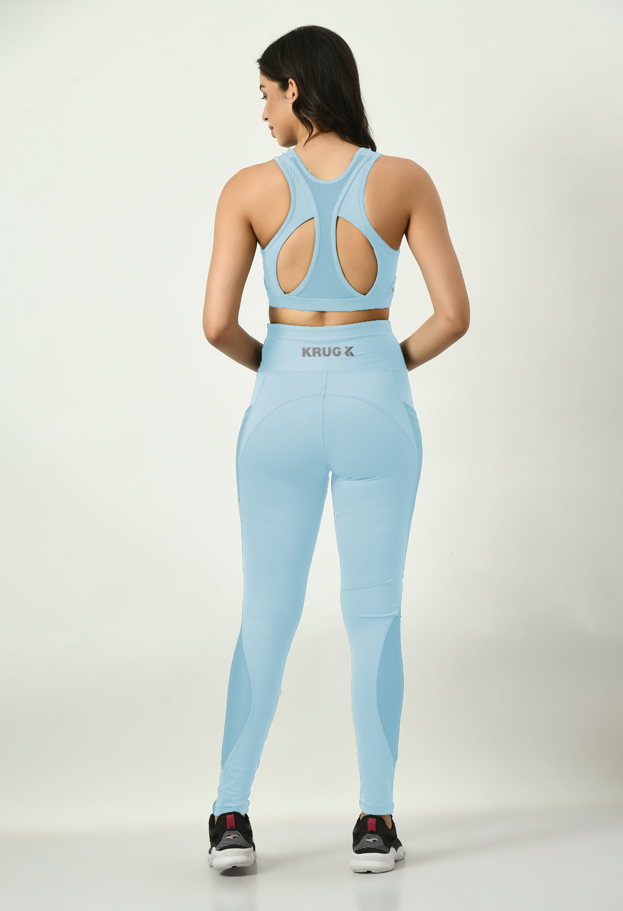 Arctic Blue Sports Bra & Leggings Co-Ord Set For Women
