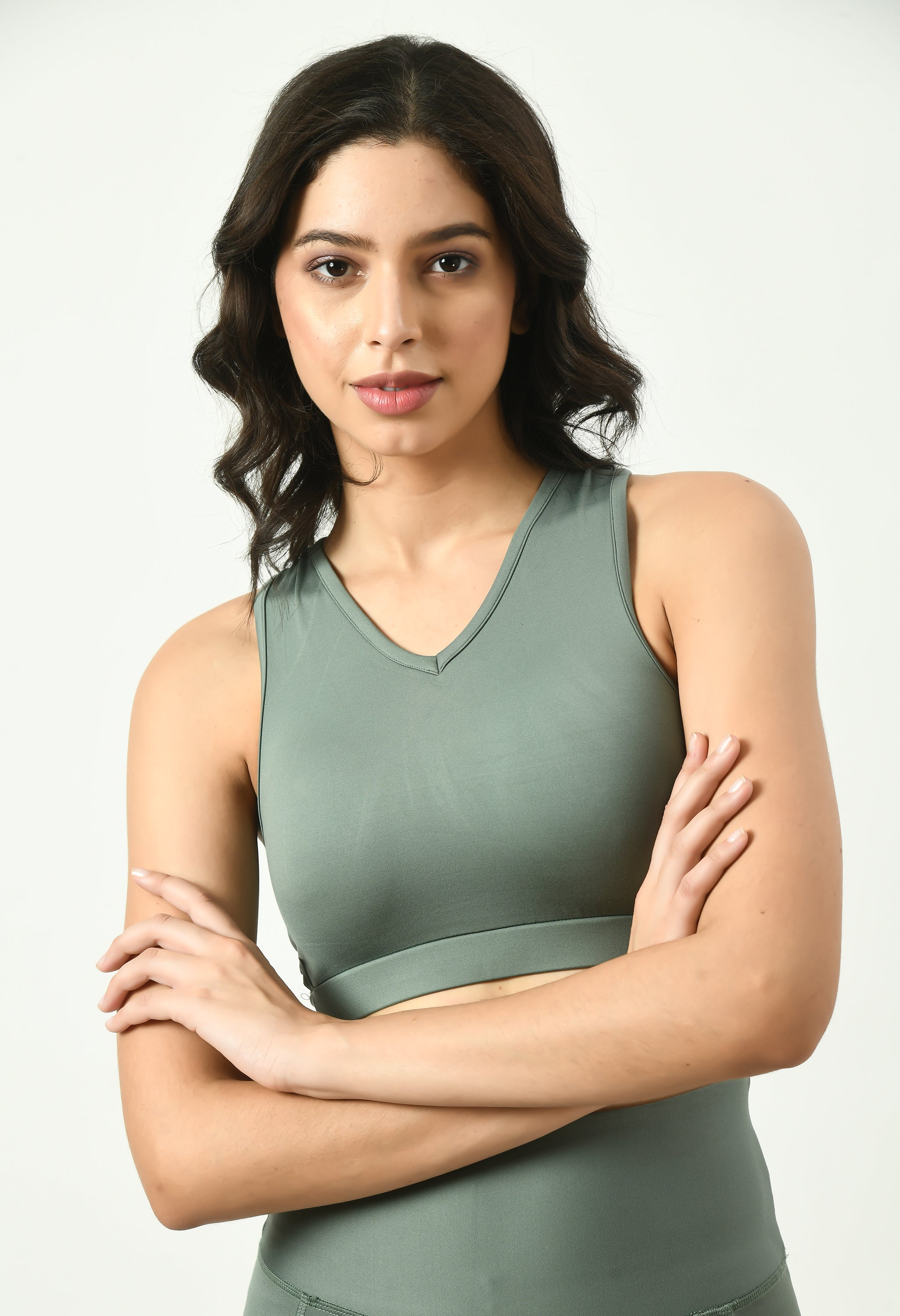 Basil Green Sports Bra For Women
