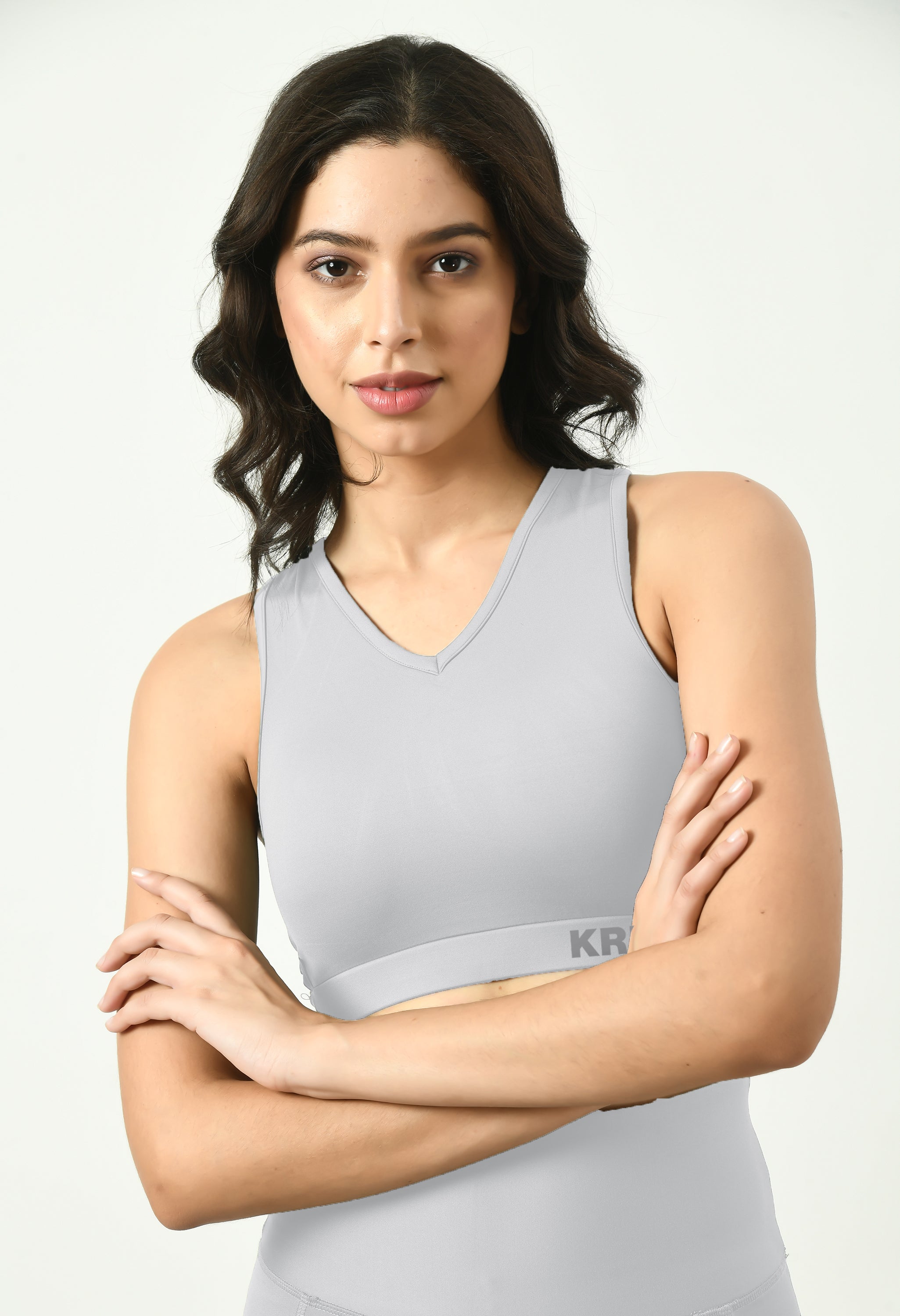 Cloud Grey Sports Bra & Leggings Co-Ord Set For Women