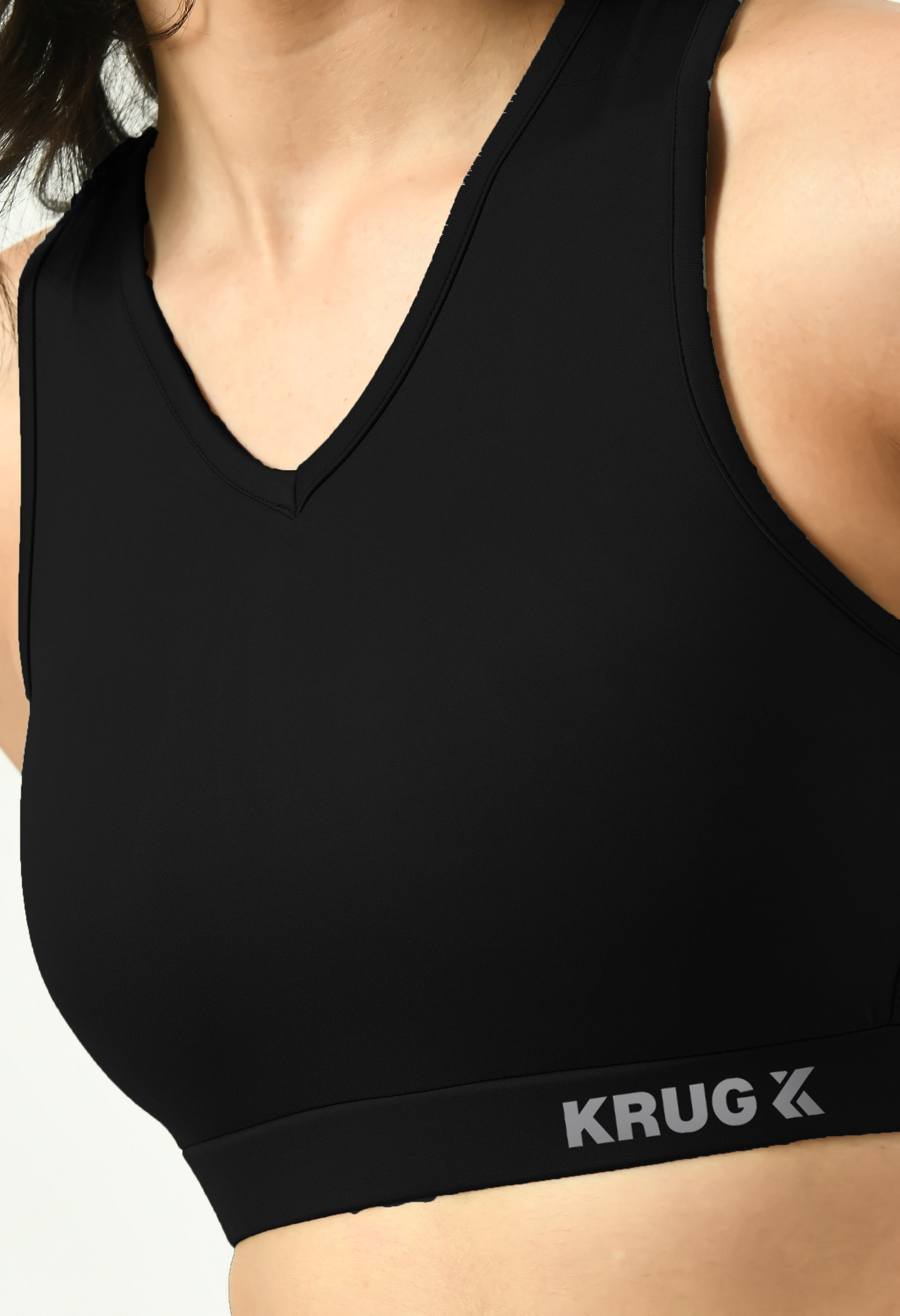 Midnight Black Sports Bra & Leggings Co-Ord Set For Women