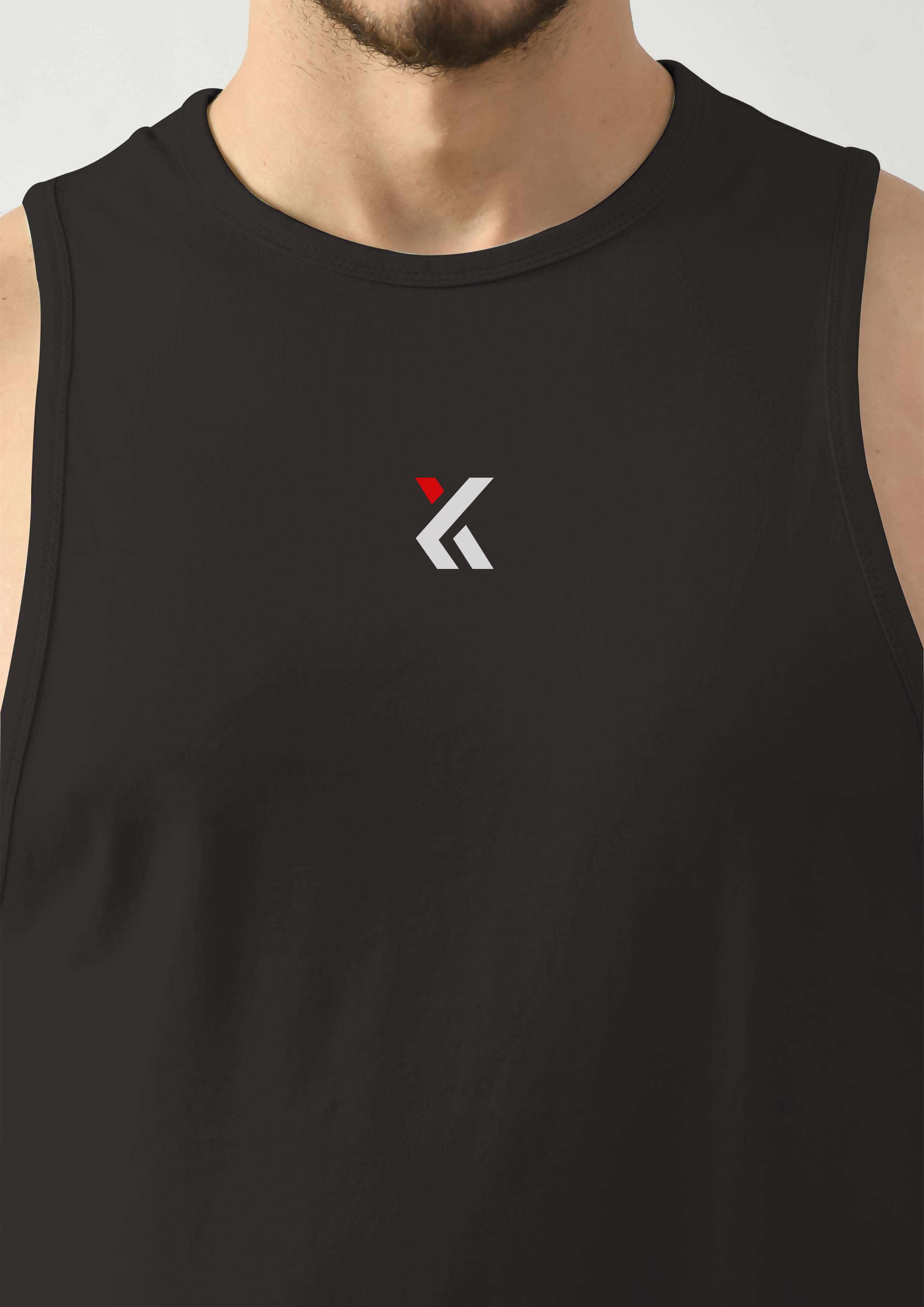 Midnight Black Gym Tank Tops For Mens