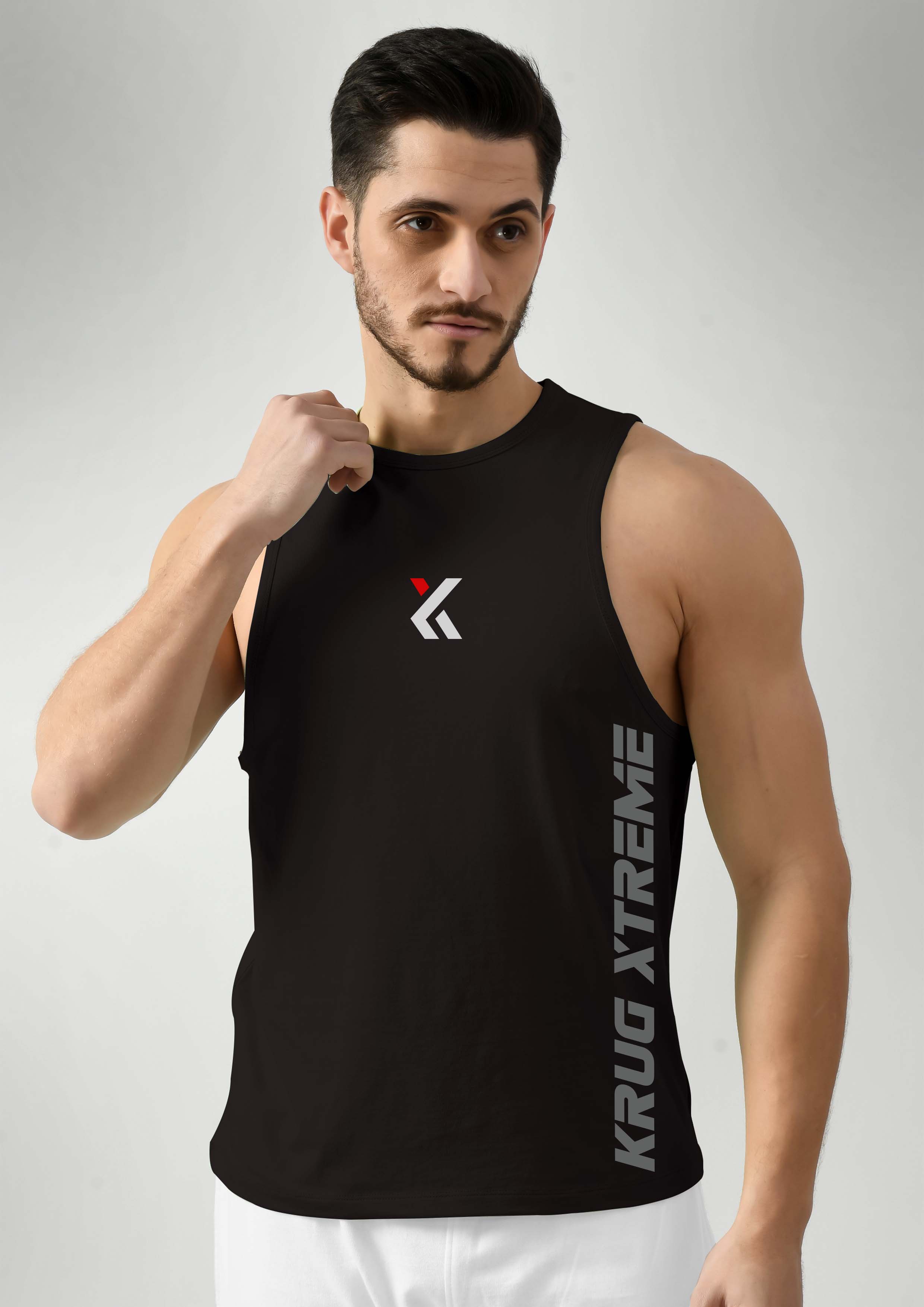 Midnight Black Gym Tank Tops For Mens