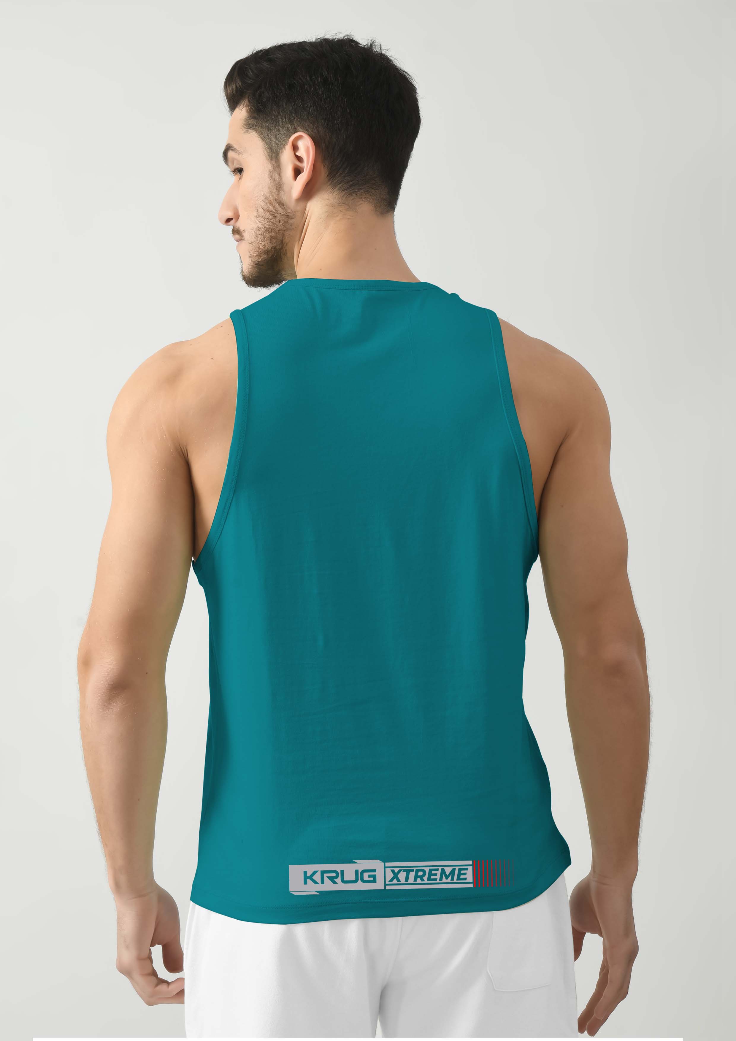 Cyan Green Gym Tank Tops For Mens