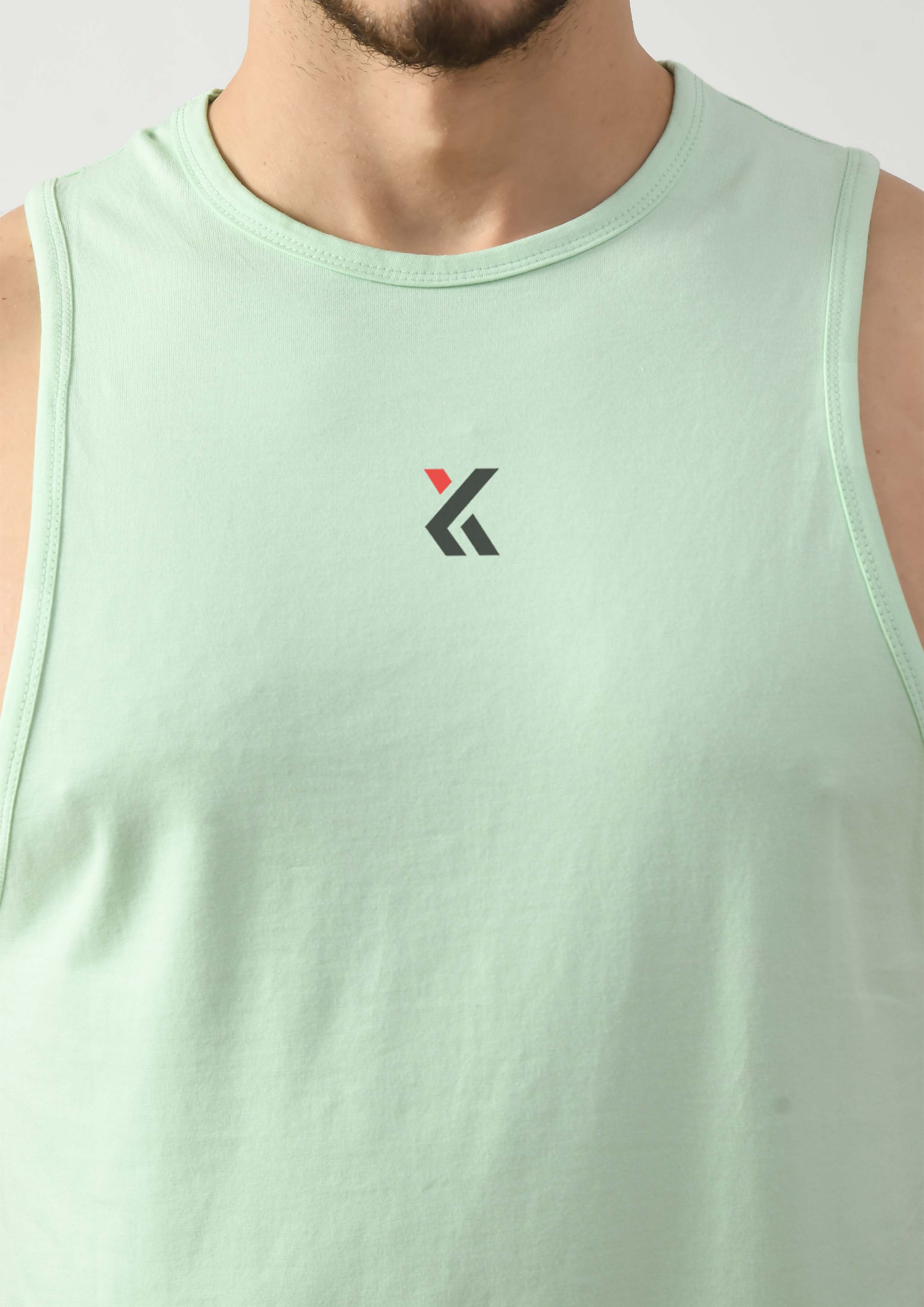 Celadon Green Gym Tank Tops For Mens