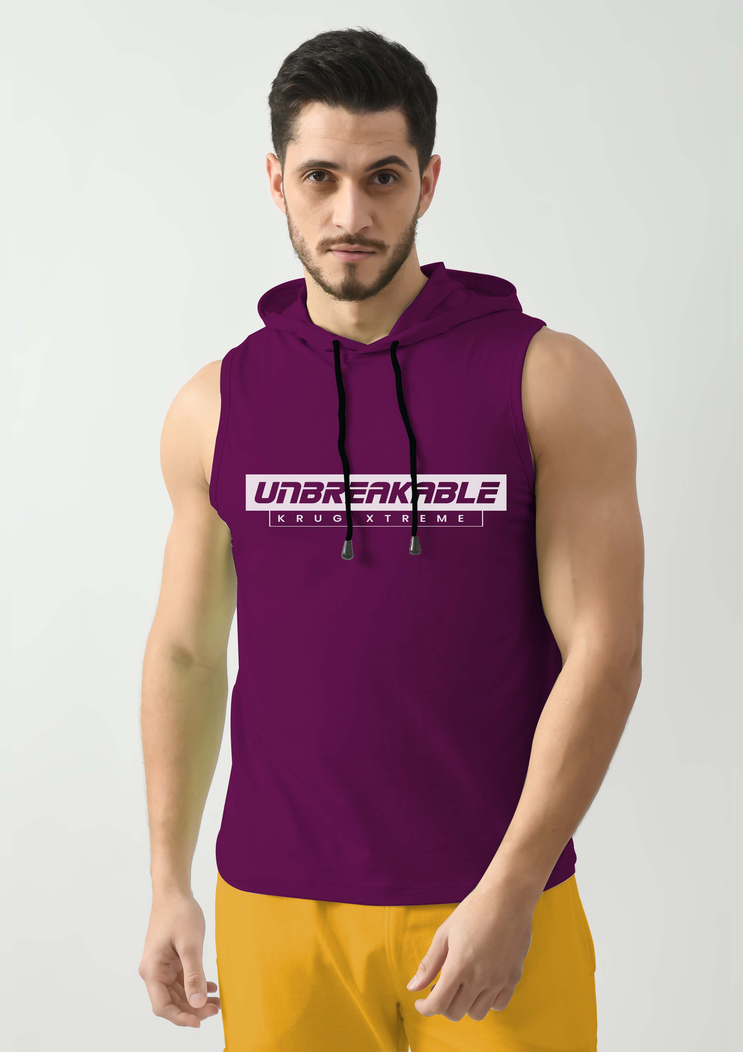 Grape Purple Tank Top for Men with Hoodie