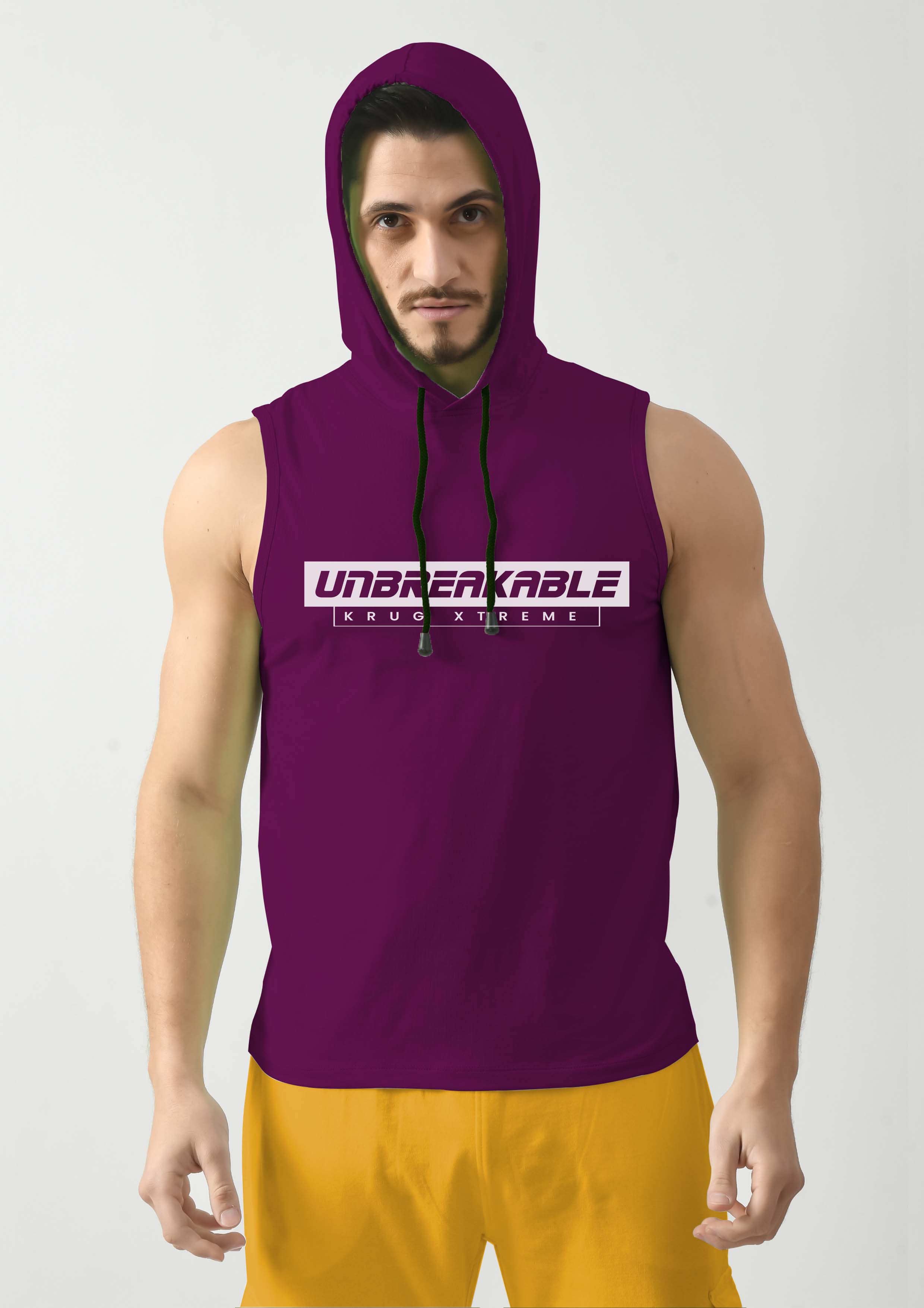 Grape Purple Tank Top for Men with Hoodie