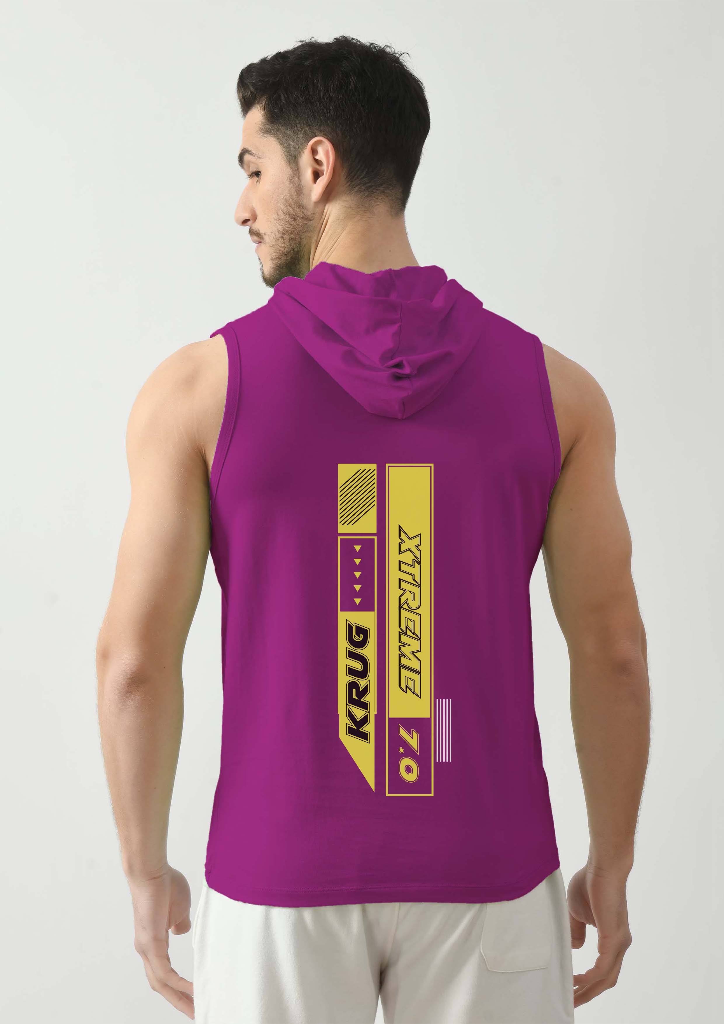 Grape Purple Tank Top for Men with Hoodie