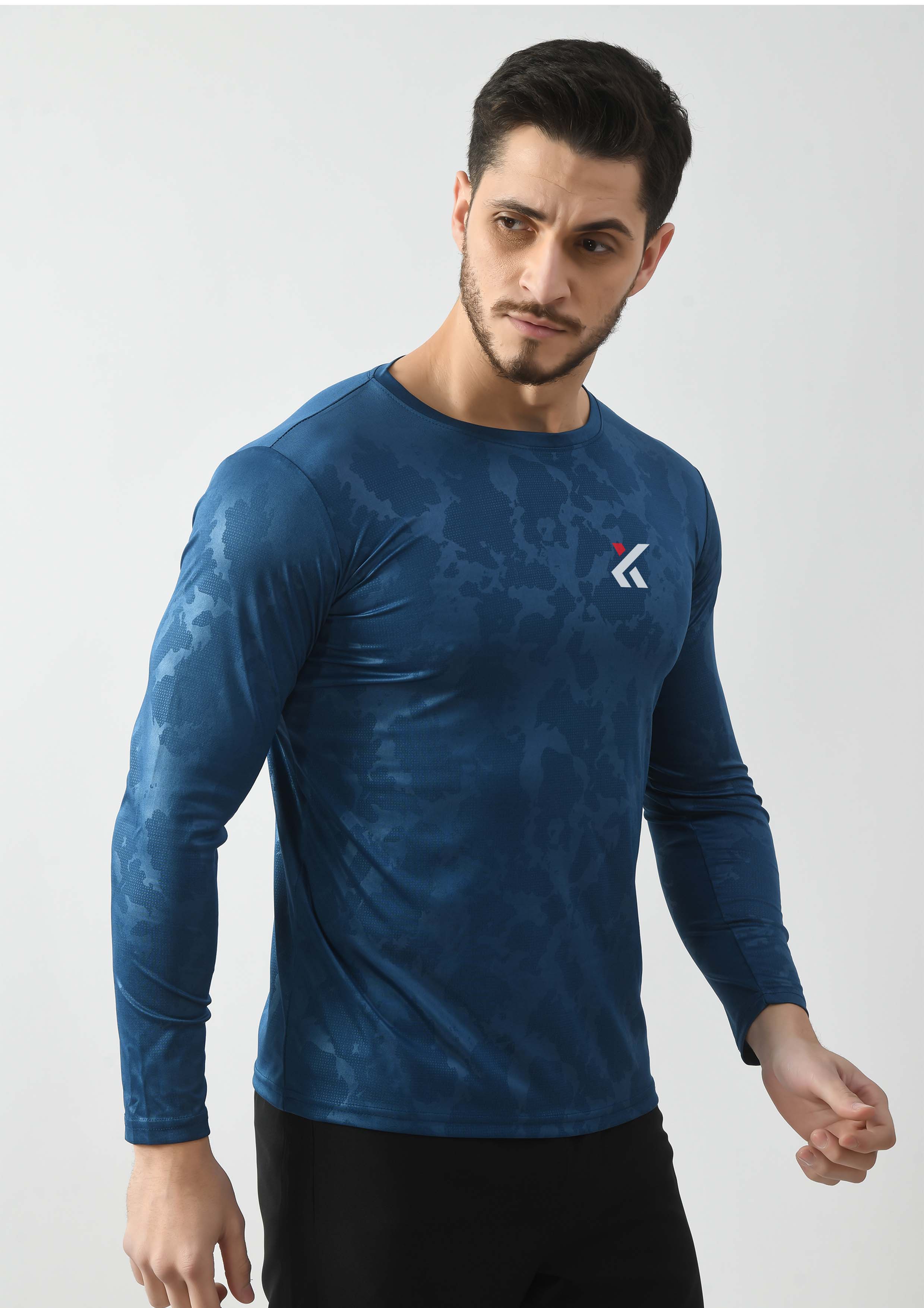 Navy Blue Full Sleeves T-Shirt for Men