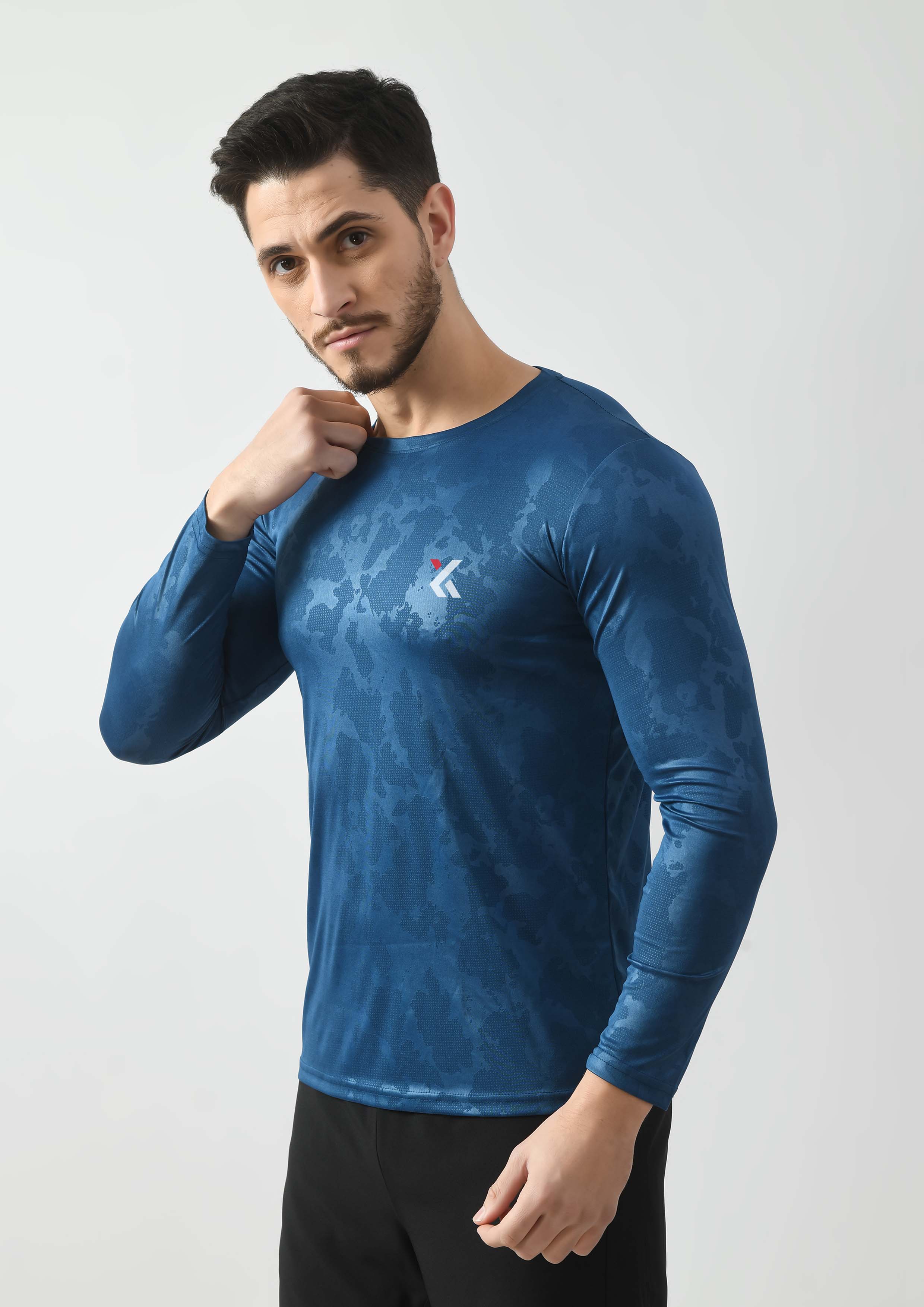 Navy Blue Full Sleeves T-Shirt for Men