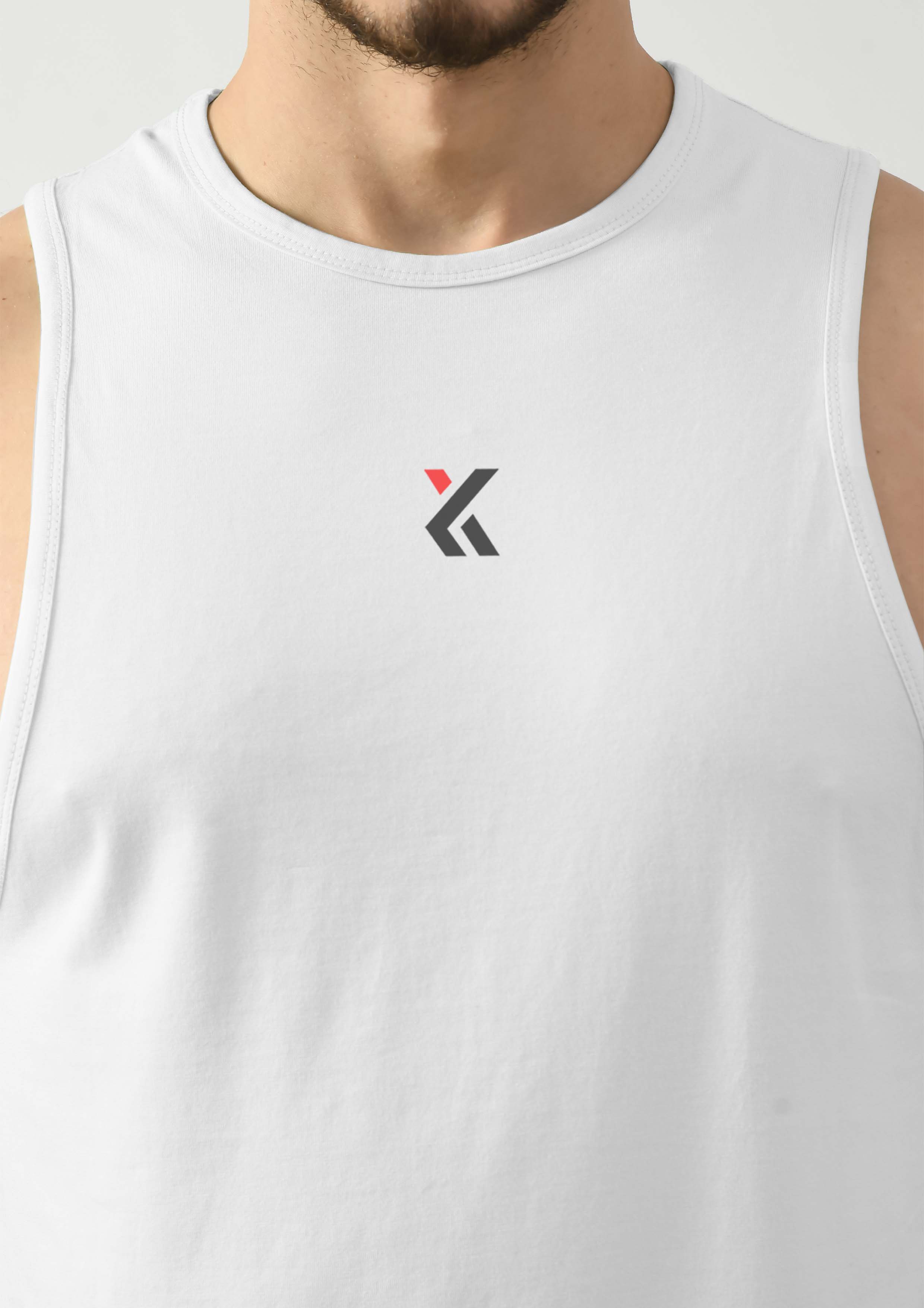 Snowy White Gym Tank Tops For Men