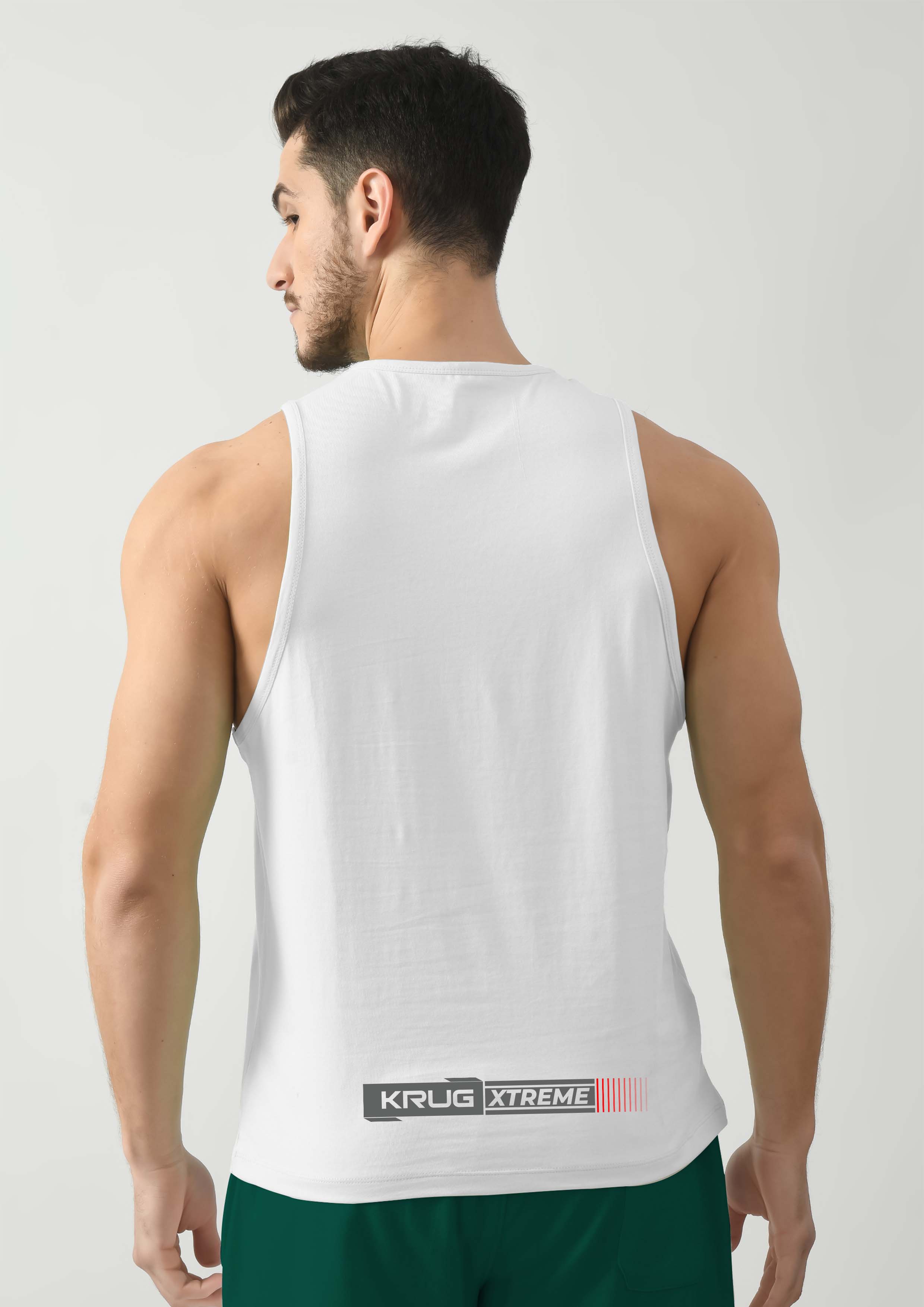 Snowy White Gym Tank Tops For Men