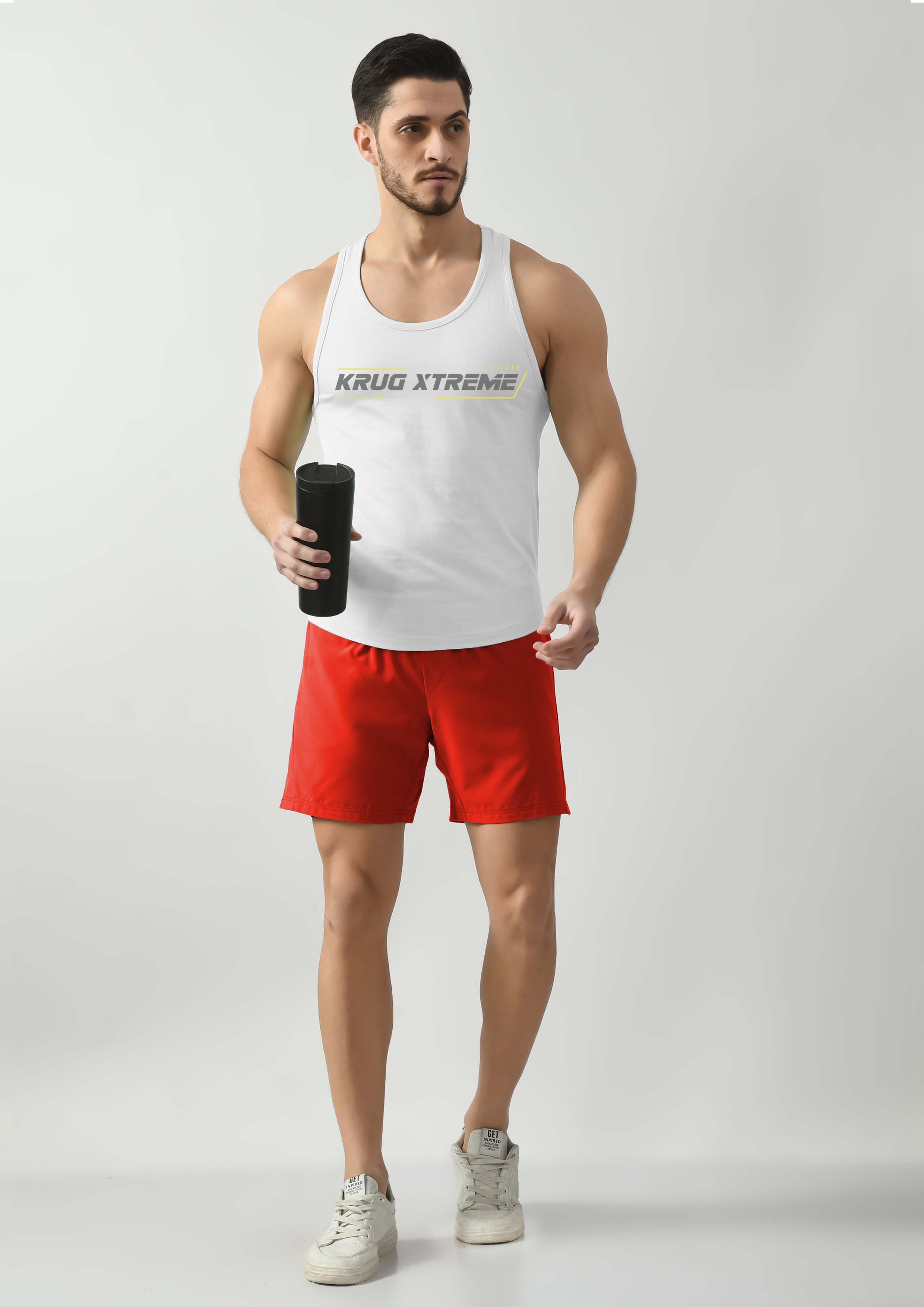 Snowy White Wide Stringer For Mens