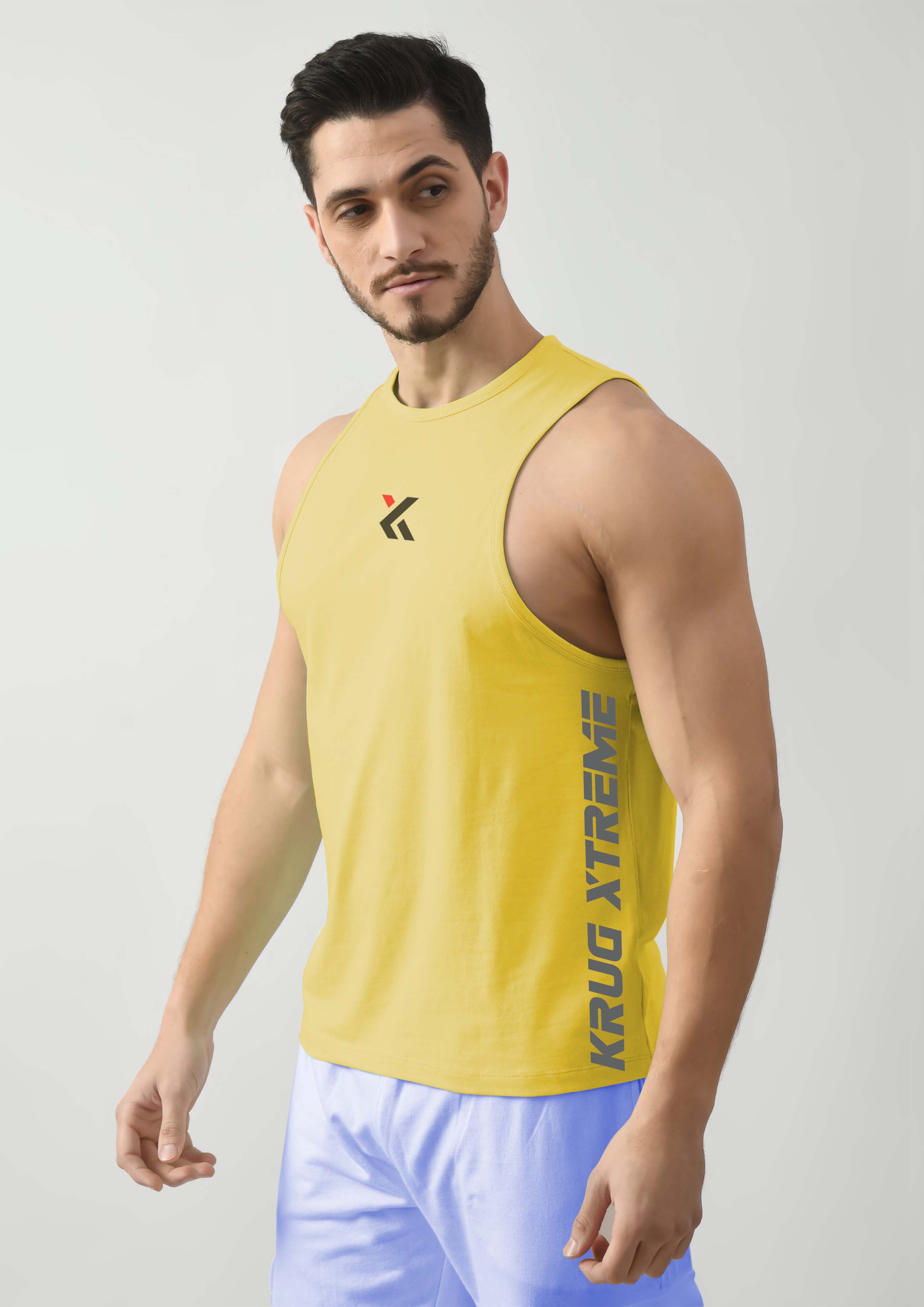 Canary Yellow Gym Tank Tops For Mens