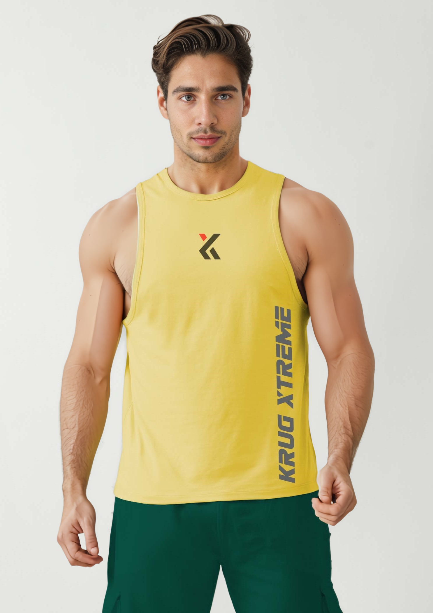Canary Yellow Gym Tank Tops For Mens